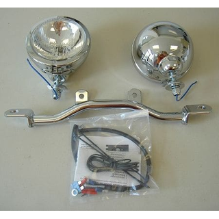 Hepco & Becker Twinlight Zusatzscheinwerferset (Fernlicht) inkl. Halter und Kabel chrom fr Yamaha XV 750/1100 (1992-1999)