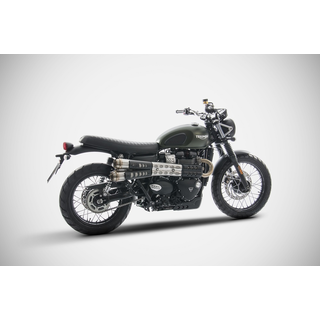 ZARD Endschalldmpfer SlipOn 2-1 mit schwarzem Hitzeschild Triumph Street Scrambler ab Modell 2017